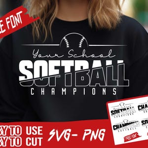 Champion Softball SVG, Lady Softball Team, School Softball Team,  Digital File, Iron on