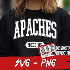 Apachen Bundle SVG und Png, +21 SVG und PNG-Datei, Apachen Vintage Design-Modus An, Schulteam, Maskottchen Png