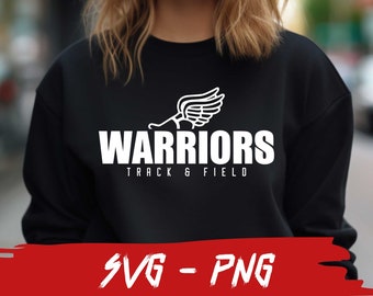 Warriors Track and Field Archivo SVG y PNG, Archivo Png mascota, Equipo escolar Svg, Track Dad Life, Track Team Shirt Design