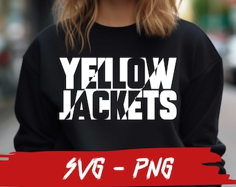 Yellow Jacket Svg, file SVG e PNG, Yellow Jackets Football, squadra scolastica, mascotte Svg, tifoso Yellow Jackets, a strati, stirabile