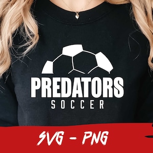 Predators Soccer, Predators Svg, Koszulka Halfball, Drużyna szkolna Svg, Drużyna uniwersytecka Png, Maskotka Svg