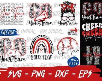 Custom Baseball Bundle, Baseball Team Svg, Baseball Your Team, School Team, College Team, Mascot Svg, Cameo, Iron On