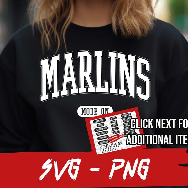 Marlins Bundle Svg and Png, +21 SVG and PNG File, Marlins Vintage Design Mode On, School Team, Mascot Png