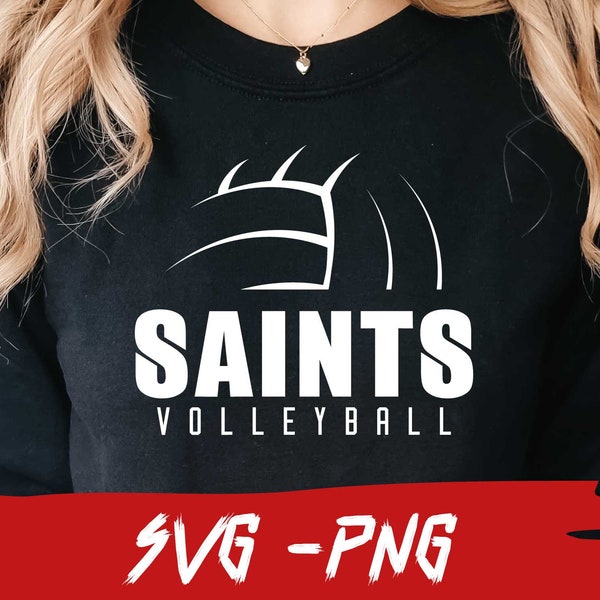 Saints Svg, Saints Volleyball, Halfball Shirt, School Team Svg, College Team Png, Mascot Svg