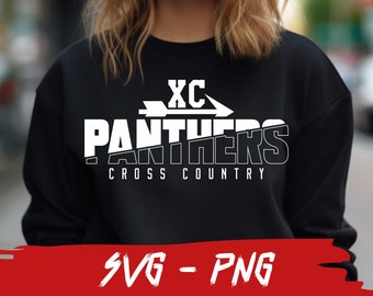 May include: Black sweatshirt with white text that reads "XC Panthers Cross Country" with an arrow pointing to the right.