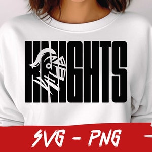 Knights Football Bundle, 9x SVG and 18x PNG File , School Team Svg, Knights Silhouette, Knights Cheer, Iron On, Layered image 8