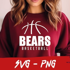 Bears Basketball, Bears Svg, Halfball Shirt, School Team Svg, Mascot Svg