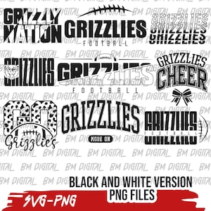 Grizzlies Football Bundle,9x SVG and 18x PNG File, School Team Svg ...