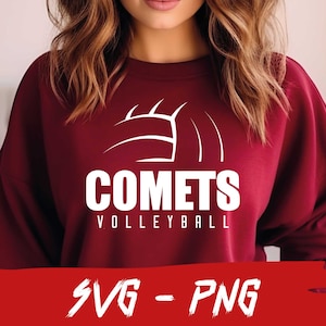 Comets Svg, Comets Volleyball, Halfball Png, School Team Svg, College Team Png, Mascot Svg