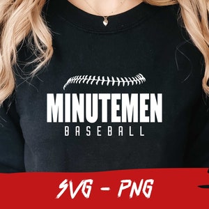 Minutemen Baseball, Minutemen Svg, Halfball Shirt, School Team Svg, College Team Png, Mascot Svg