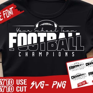 Champions Football SVG, ChampionFootball Team, School Football Team, Digital File, Iron on