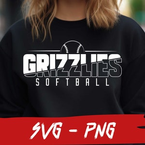 Grizzlies Softball SVG and PNG File, Mascot Png File ,school Team Svg ...