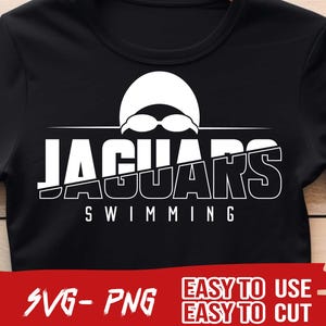 Jaguars Swimming SVG and PNG File, Mascot Png File ,School Team Svg, College Team Png, Jaguars Fan, Layered,