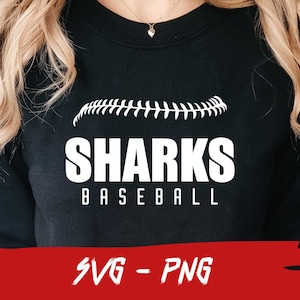 Sharks Baseball, Sharks Svg, Halfball Shirt, School Team Svg, College Team Png, Mascot Svg