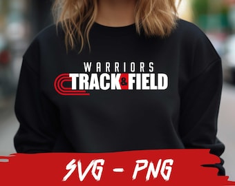 Equipo de pista y campo de Warriors, archivo SVG y PNG, archivo Png mascota, equipo de la escuela de Warriors Svg, Track Mom Life, en capas, Cricut