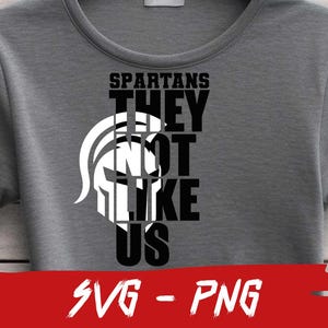 Spartanerna gillar inte oss, Svg och Png, Spartanernas sportlag, skollag, Cricut, lager på lager, stryk-på