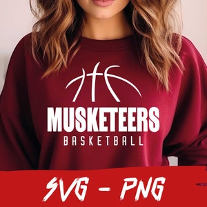Musketeers Basketball, Musketeers Basketball Team, Halfball Shirt Svg, School Team Svg,