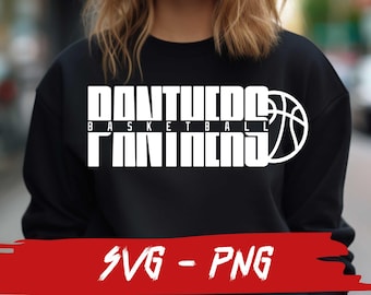 Panthers Basketball, SVG and PNG File, Mascot Png File ,School Basketball, Panthers Fan, Layered, Iron On
