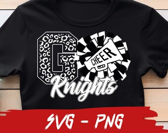 Knights Cheer Shirt Design Svg File, Cheer Png, Knights Cheerleader, School Team Svg, Layered, Mascot Svg