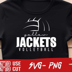 Chaquetas Amarillas SVG, Chaquetas Amarillas Voleibol, Camiseta de Medio Balón, Equipo Escolar SVG, Mascota SVG