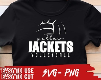Yellow Jackets Svg, Yellow Jackets Volleyball, Halfball Shirt, School Team Svg, Mascot Svg