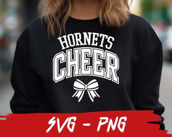 Hornets Cheer Design,  SVG and PNG, School Team Design, Hornets Cheerleader, Mascot Svg, Hornets Fan, Layered