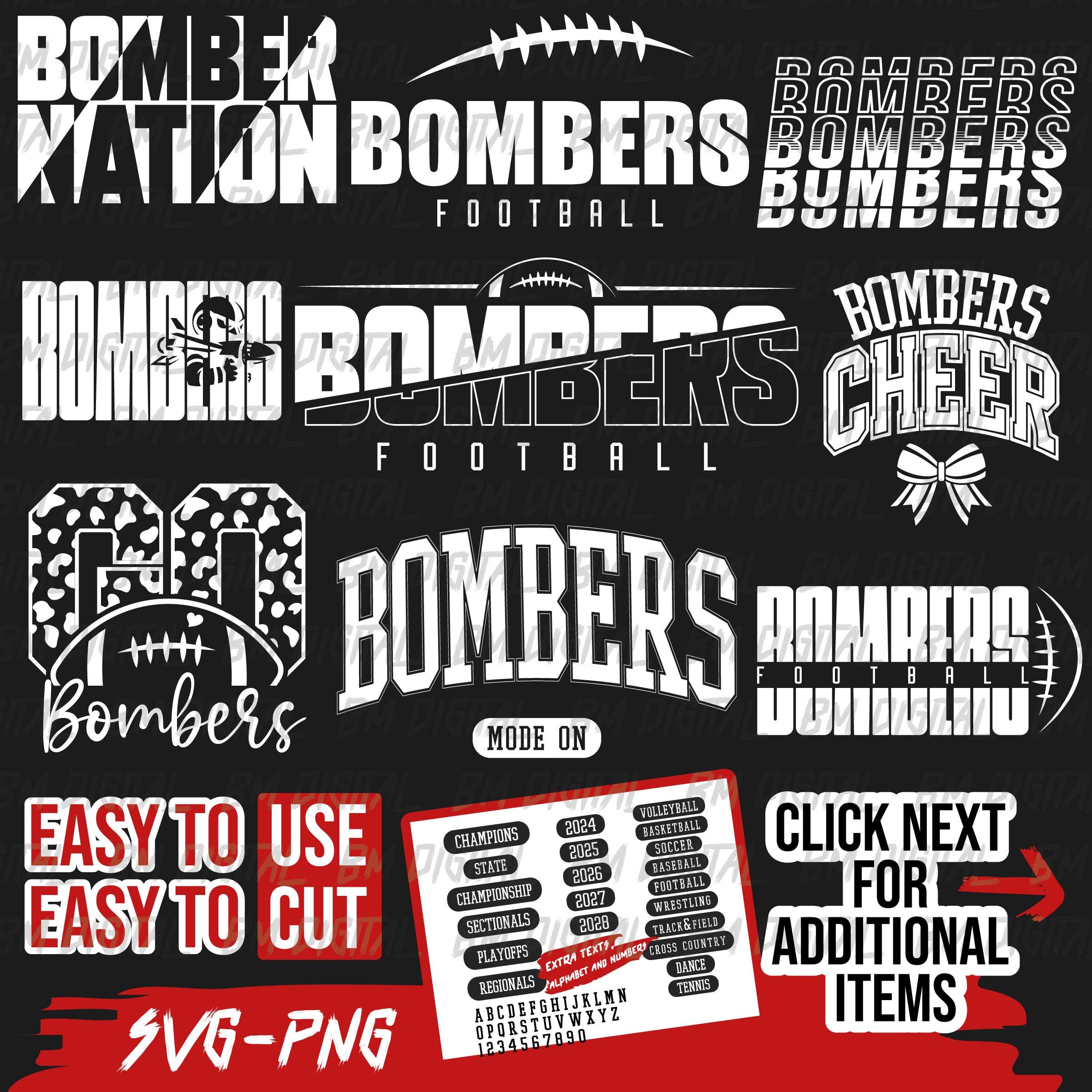 Bombers Football Bundle, 9x SVG and 18x PNG File, School Team Svg, Bombers  Silhouette , Bombers Cheer, Iron On, Layered - Etsy, image size:2400x2400
