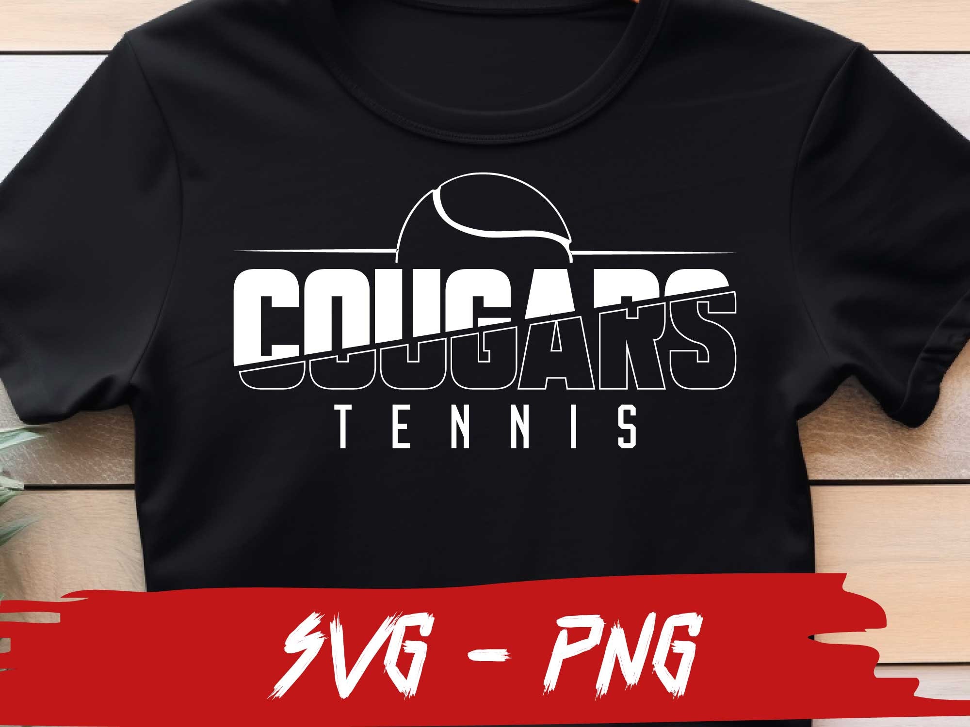 Cougars Tennis Shirt Design Svg and Png, Tennis Champions, School Team, Cricut, Layered,