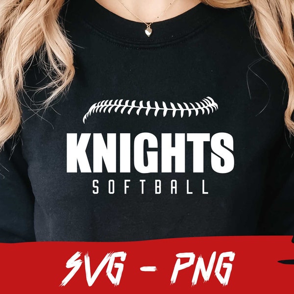 Knights Softball Svg, Knights Png, Halfball Png, School Team Svg, Mascot Svg, Layered