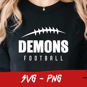 Demons Football, Demons Svg, Halfball Shirt, School Team Svg, College Team Png, Mascot Svg