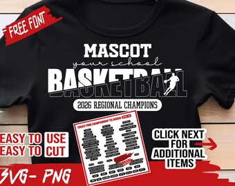 Custom Basketball Championship Season , Make Your Own, +60 Svg Png Bundle, Your Basketball Team,  Personalized SVG, Custom Cricut File