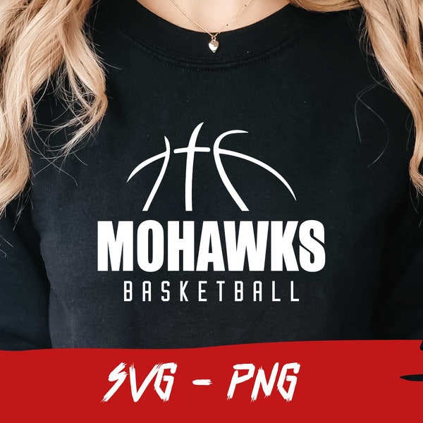 Mohawks Baskteball, Mohawks Svg, Halfball Shirt, School Team Svg, College Team Png, Mascot Svg