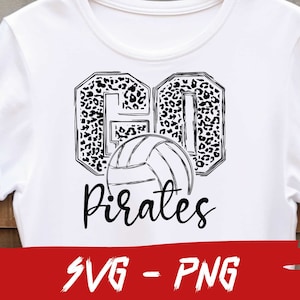 Go Pirates Svg, Pirates Volleyball, Go Volleyball Png, School Team Svg, Layered,
