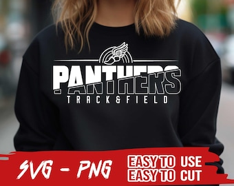 Panthers Track & Field SVG and PNG File, Mascot Png File, School Team Svg, Track and Field Mom Svg, Track Team Shirt Design