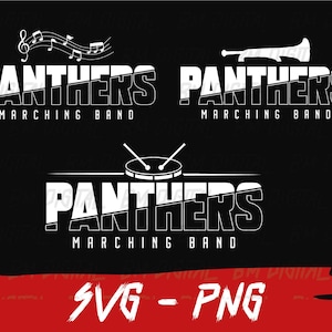 Panthers Marching Band Shirt Design Svg and Png, Panthers Band Svg, School Team, Cricut, Layered, Iron On
