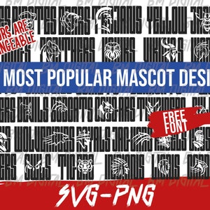 50 x mascotte silhouet bundel, populaire mascotte ontwerp, maak je eigen sport SVG-ontwerp, sportbundel, voetbal, volleybal, voetbal, honkbal