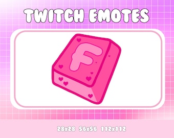Pink F Key Twitch Emote | Kawaii Discord Emote (Instant Download)