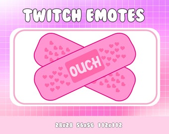 Emote de vendaje rosa "Ay" / Emote kawaii de Twitch y Discord (Descarga digital)