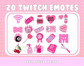 Pink Twitch Emotes Bündel | Kawaii Luftschlange Emotes (Digitaler Download)