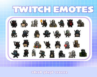 Chibi Knight Emotes Pack | Medieval Twitch & Discord Emotes (PNG)