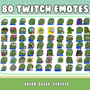 65 Pepega & Kermit Twitch Emotes Pack, Cute Frog Emotes, Pepe