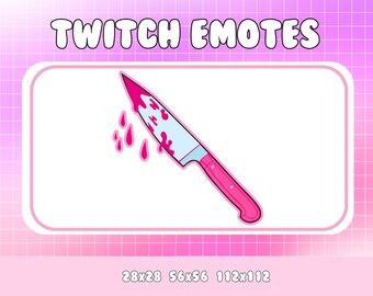 Rosa kniv Twitch-emote | Kawaii Discord-emote (digital nedladdning)