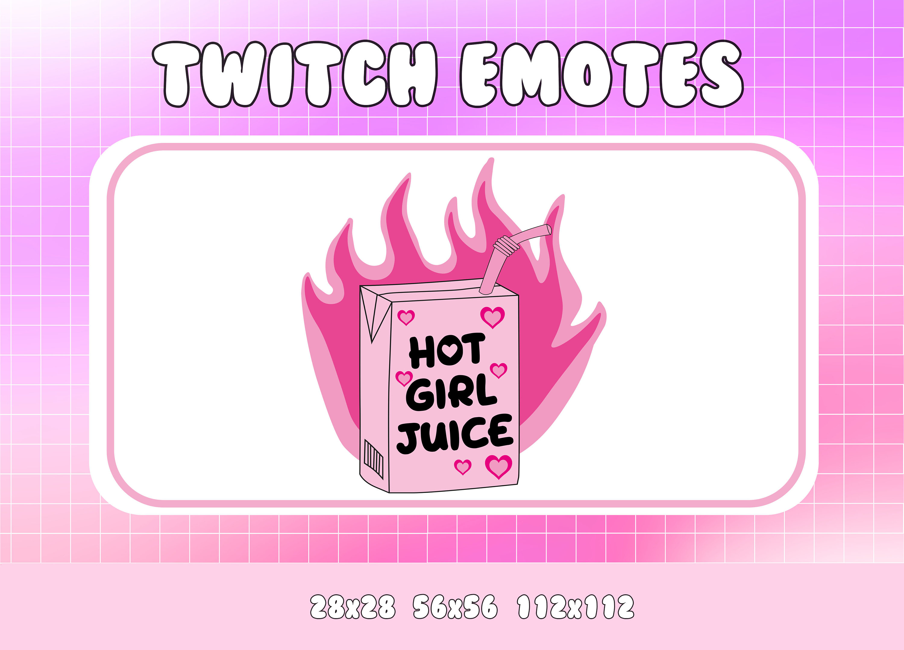 Pink Juice Carton Twitch Emote Pink Twitch Emote Cute Twitch Emotes