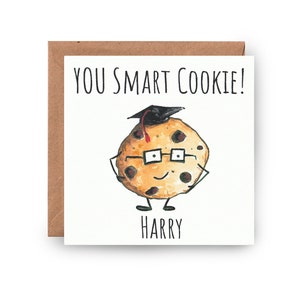 Carte de graduation personnalisée, carte de graduation Smart Cookie, carte illustrée, carte amusante, carte à puce intelligente