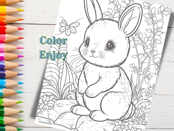 Kawaii Giant Coloring Poster – Bunny + Munnie