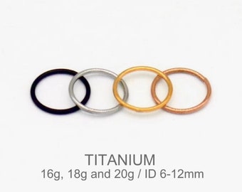 20G/18G/16G Titanium Hinged Segment Nose Ring - Nose Hoop - Seamless Hinged Clicker Hoop - Septum Ring - Hoop Earring