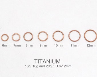 20G/18G/16G Titanium Rose Gold Hinged Segment Nose Ring - Nose Hoop - Seamless Hinged Clicker Hoop - Septum Ring - Hoop Earring