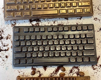 Chocolate keyboard, dark chocolate, Sweet Harmony: Handcrafted Chocolate Keyboard - Indulge in the Irresistible Blend of Tech and Treats