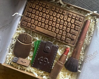 Regalo de chocolate, Regalo personalizado, Regalo de chocolate único, Chocolate con teclado, Regalo para ella. Regalos de San Valentín regalo para compañeros de trabajo.