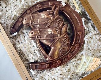 Unique Handcrafted Christmas Chocolate, Belgium Artisan Horse-Shaped Delights, Ideal Gift for Him, Unique New Year Gift Idea